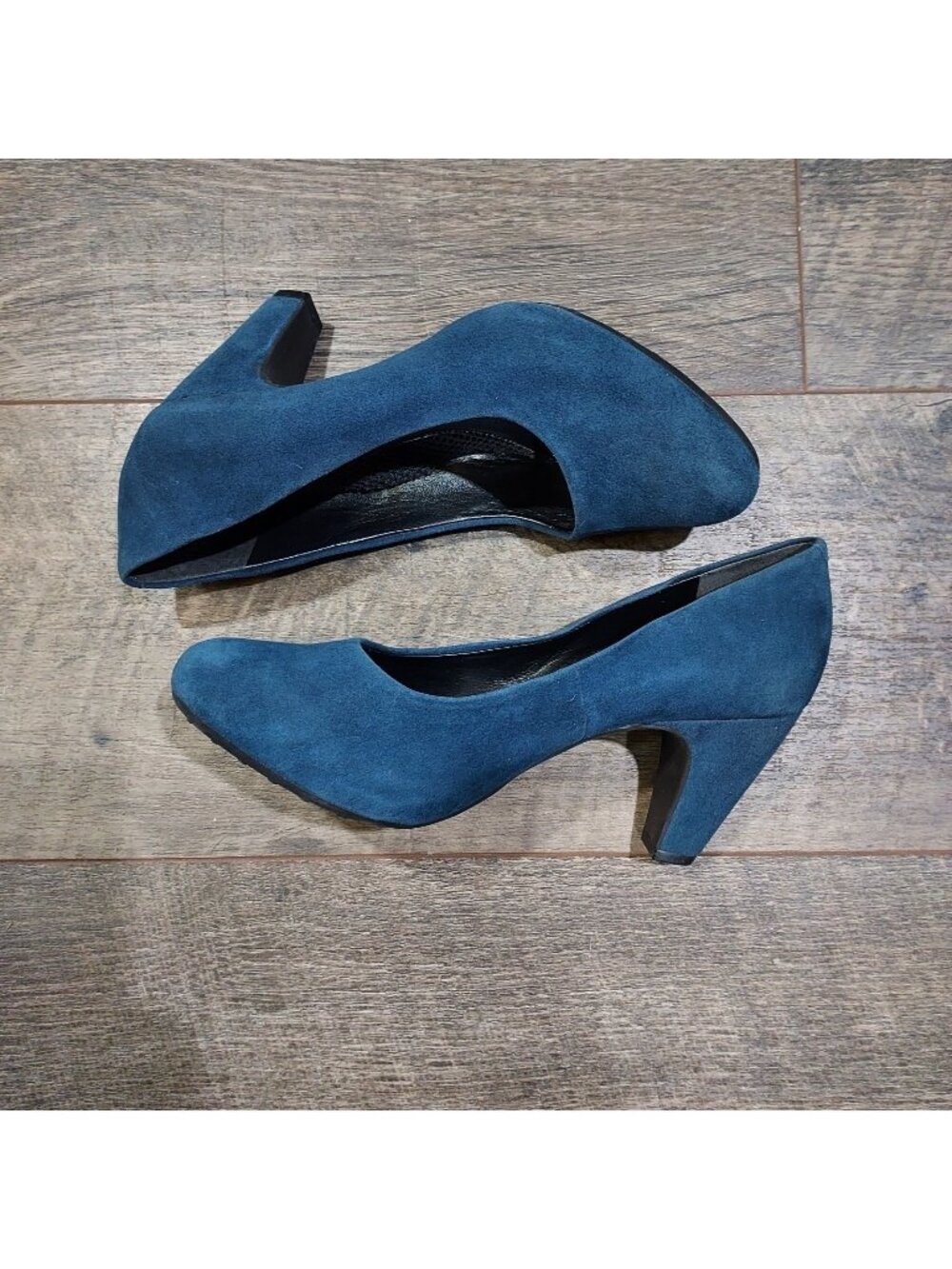 Shoes Easy Spirit Blue Suede 3 Inch High Heel Pumps Anti Gravity USA Size 7.5